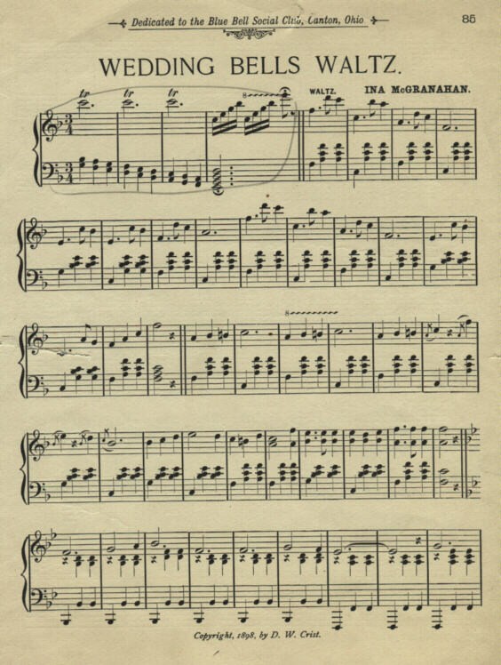 Wedding Bells Waltz, Composed by Ina McGranahan - Page 1
