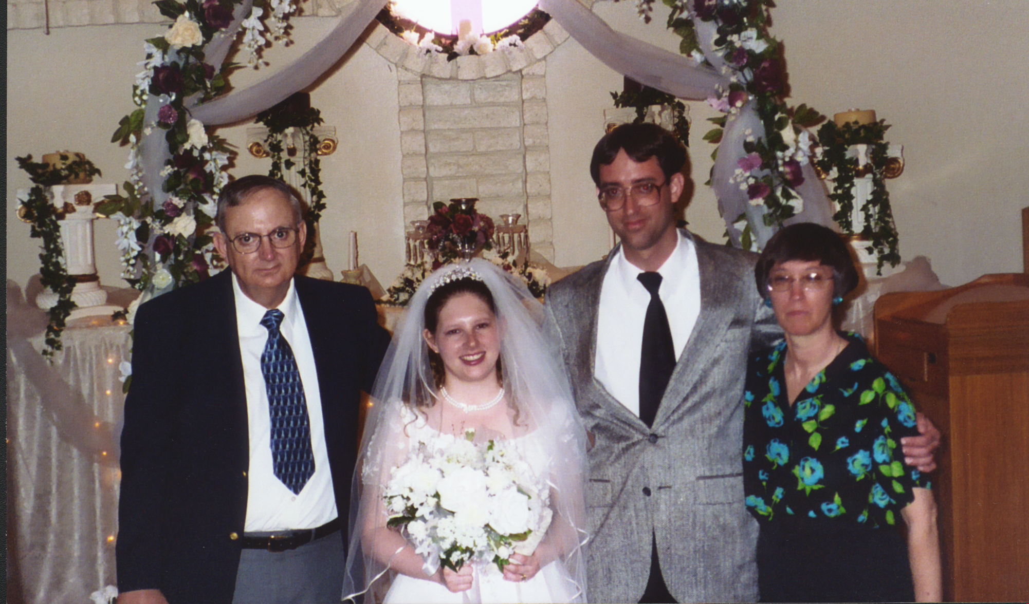 Wedding of Steven Brown and Kelly Denny - Left to Right: Ben, Kelly, Steven and Faye Brown
