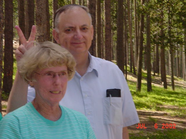 Bette and Ben Brown on Casper Mountain in Wyoming (July 6, 2002)