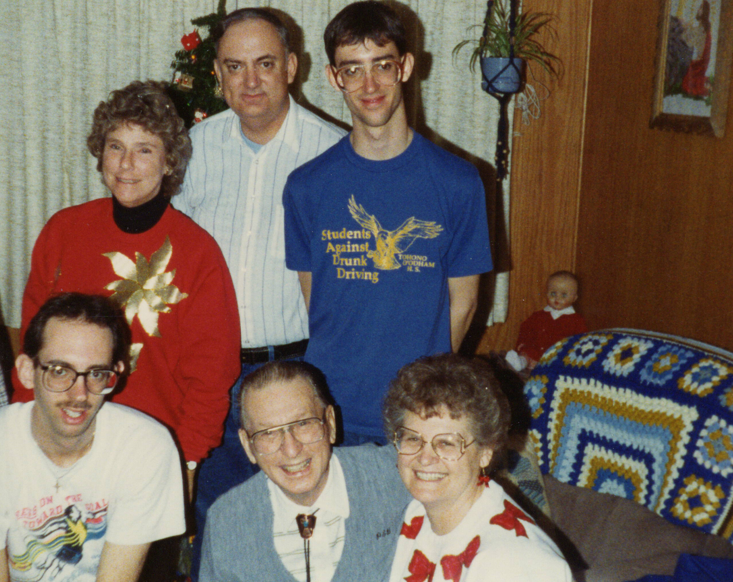 First Row: Paul Travis, Paul Edgar, Doris Brown; Second Row: Bette, Ben and Steven Brown (circa 1990s)