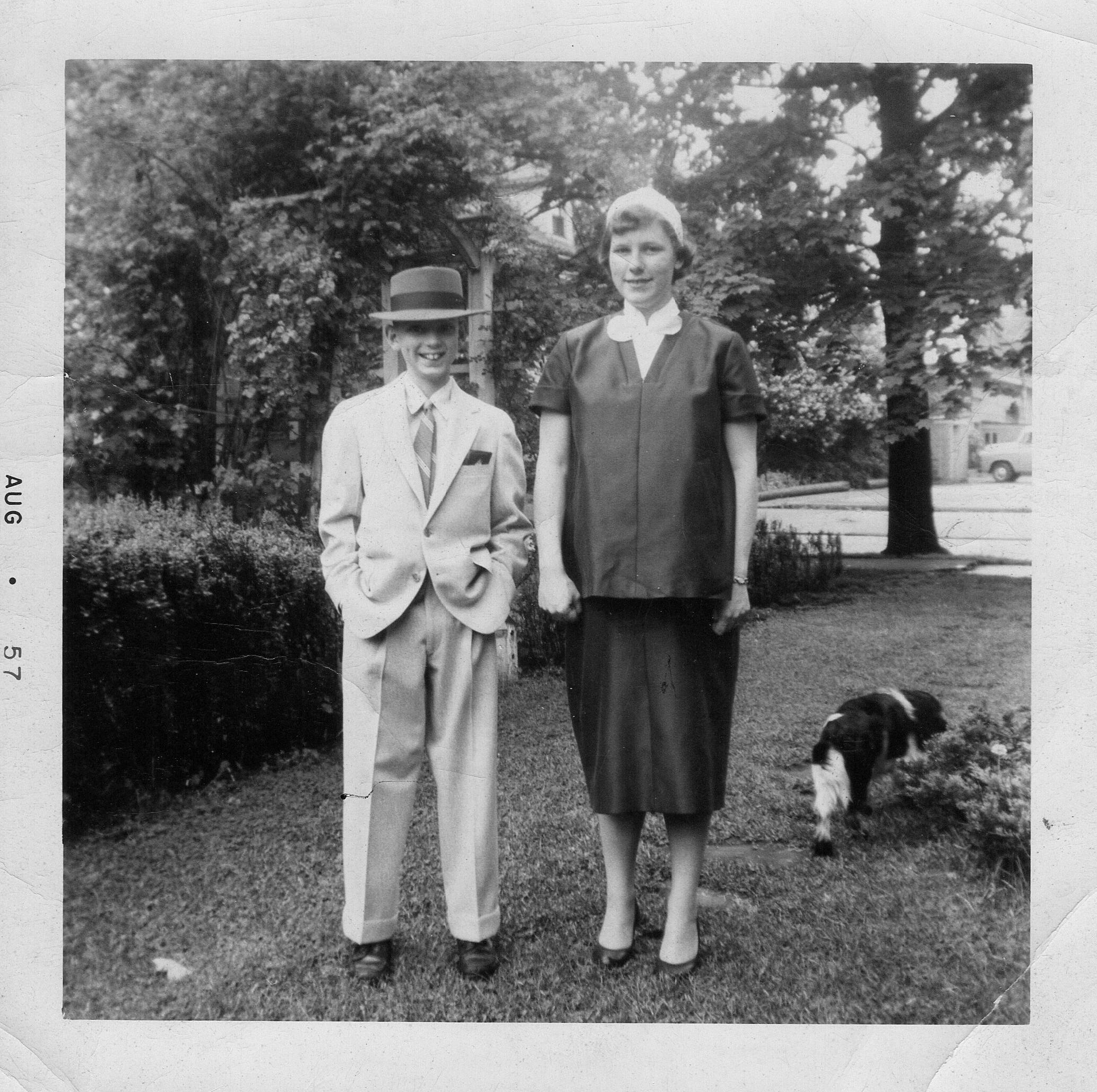 Paul "Ben" with his sister, Bette (1957)