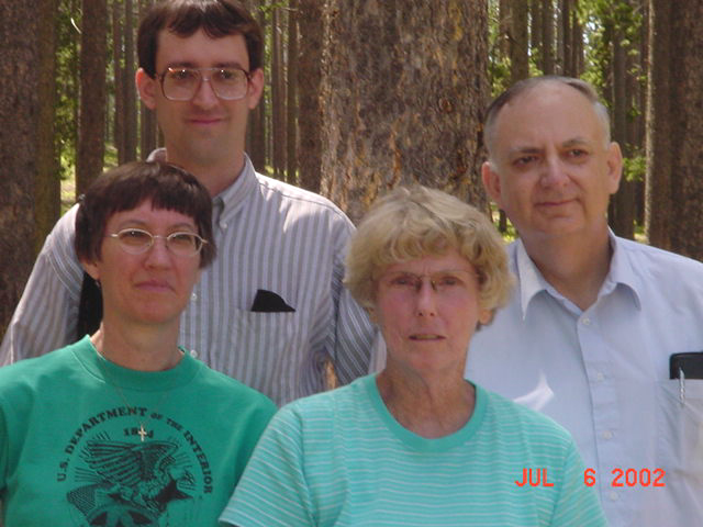 Faye, Steven, Bette and Ben Brown on Casper Mountain in Wyoming (July 6, 2002)
