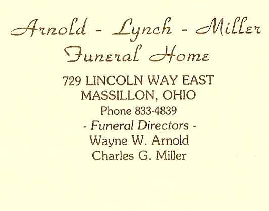 Funeral Card for Pauline Kinsey Brown (Back)