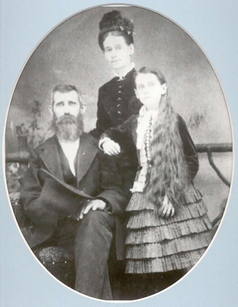 Minnie Brannan Long with her parents, John and Eve Ashbrook Brannan